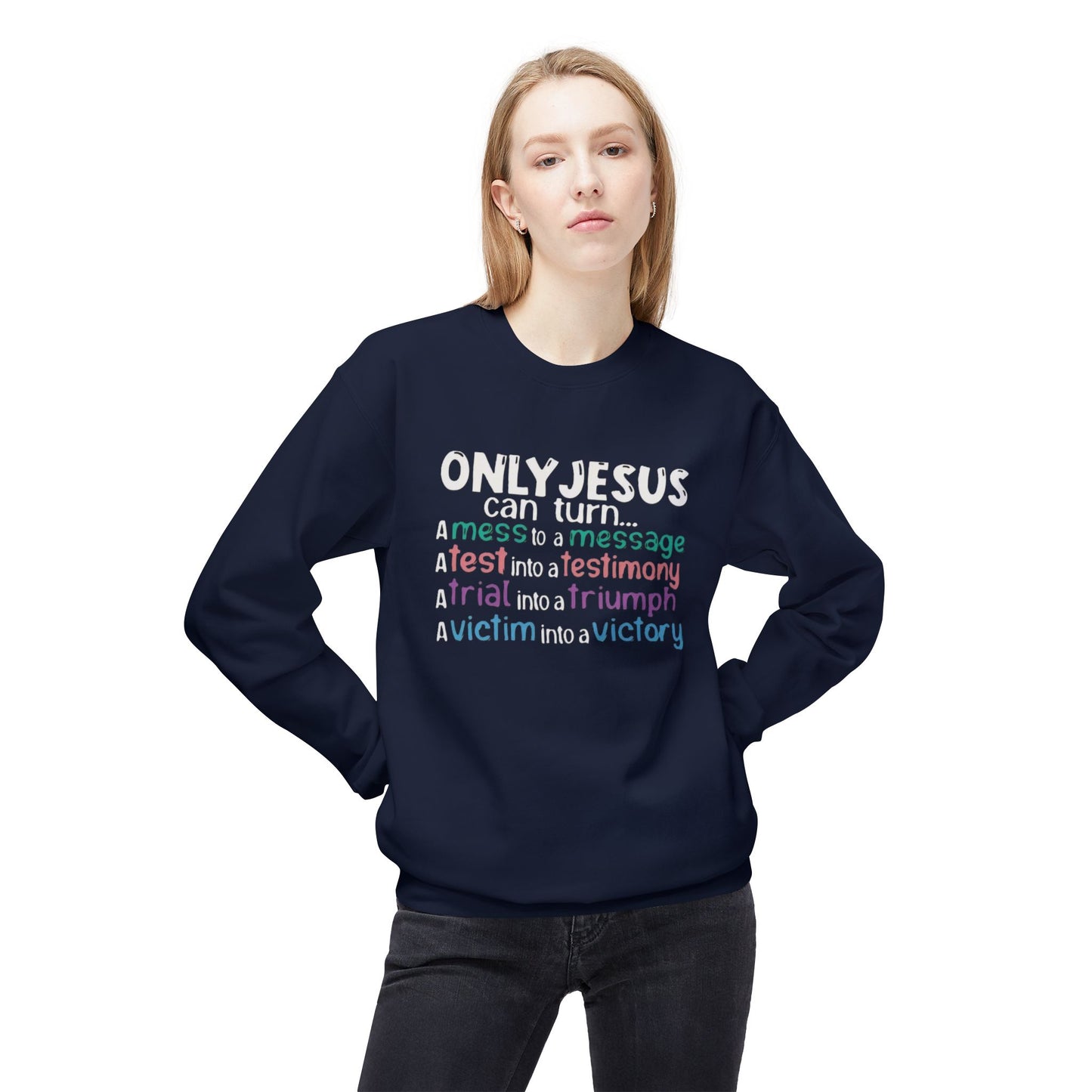 Christian Inspirational Sweatshirt, Faith Crewneck, Religious Gift, Casual Church Attire, Cozy Winter Apparel