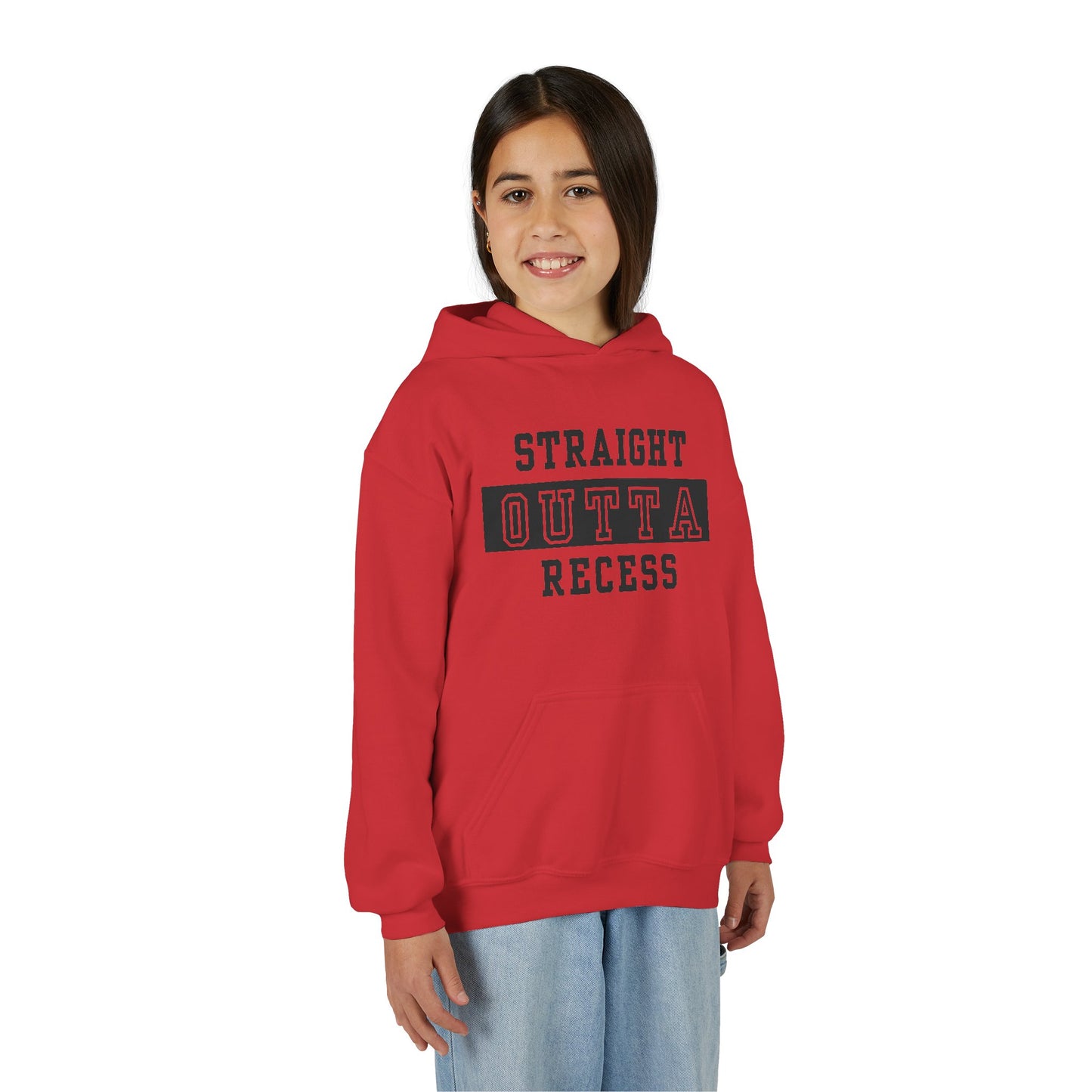 Straight Outta Recess Youth Recess Sweatshirt, Fun Kids Hoodies, Playful Gift for Sons and Daughters, Back to School Wear, Kid's Casual Outfit