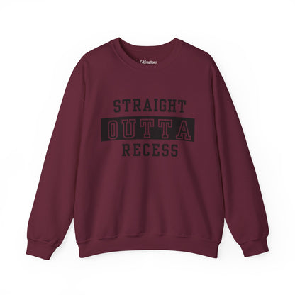 Unisex Sweatshirt - Straight Outta Recess, Comfy Crewneck, Perfect for Teachers, Students, Funny Gift Idea, Cozy Casual Wear, School Spirit