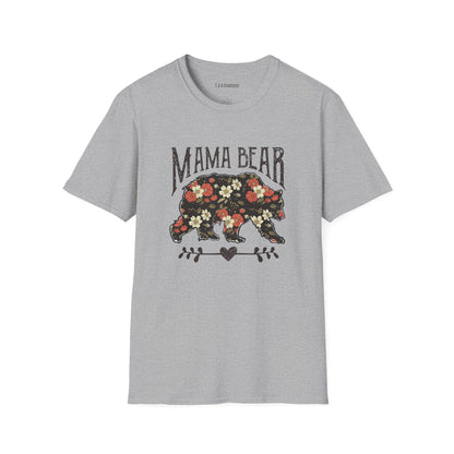 Floral Mama Bear T-Shirt, Cute Mom Gift, Women's Graphic Tees, Casual Wear, Mother's Day, Family Shirt, Nature Lover Tee