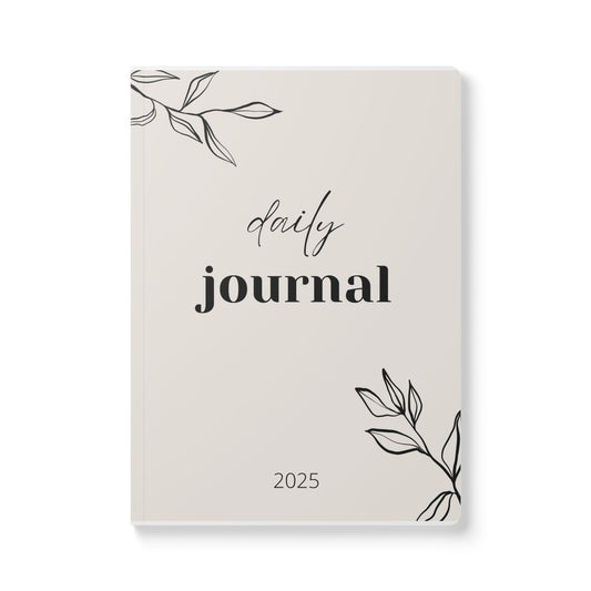 Elegant Softcover Journal, Daily Writing Notebook, Floral Design Journal, Gift for Writers, Unique Art Journal, 2025 Planner