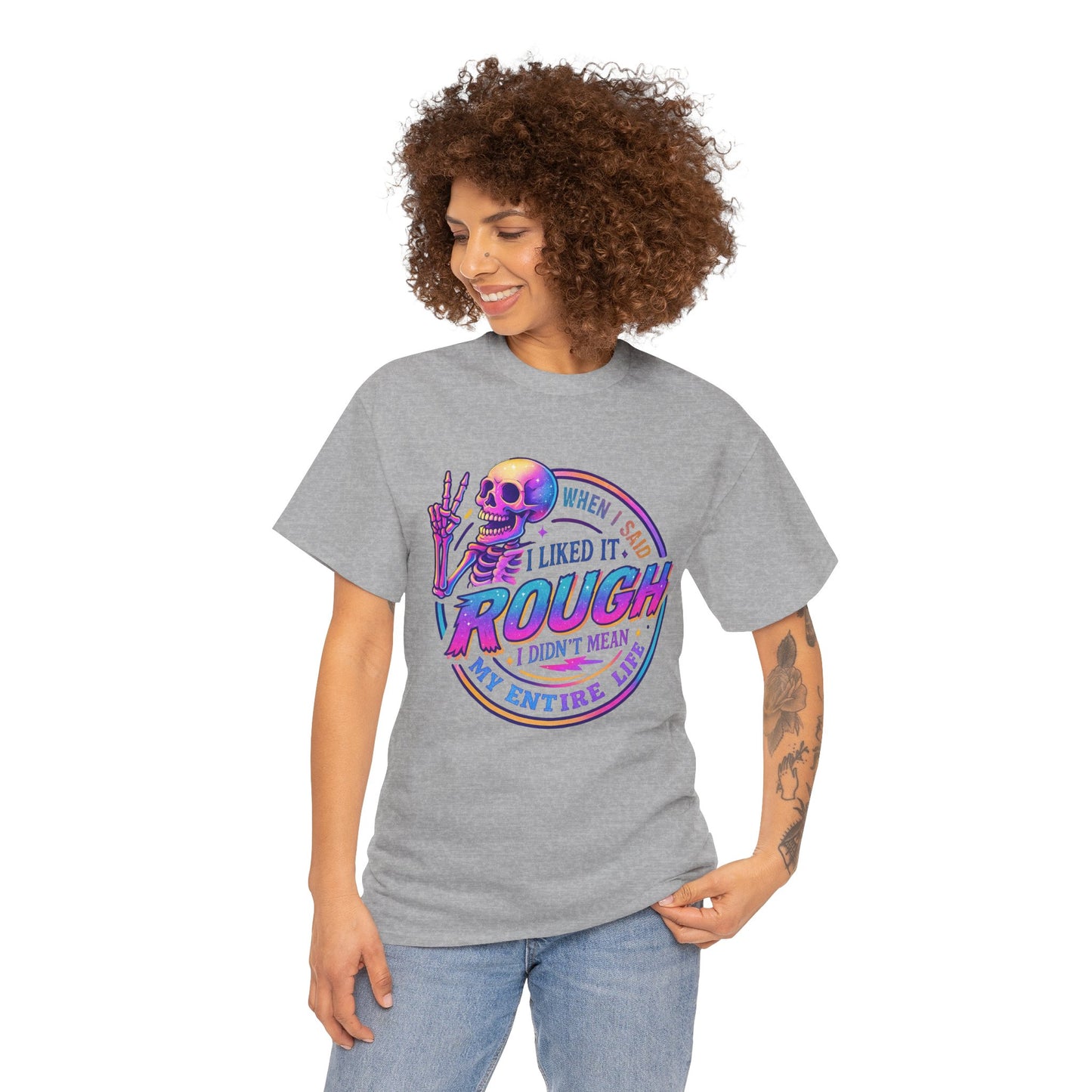Rough Life Unisex Tee, Funny Skeleton T-Shirt, Casual Everyday Style, Gift for Friends, Unique Graphic Tee