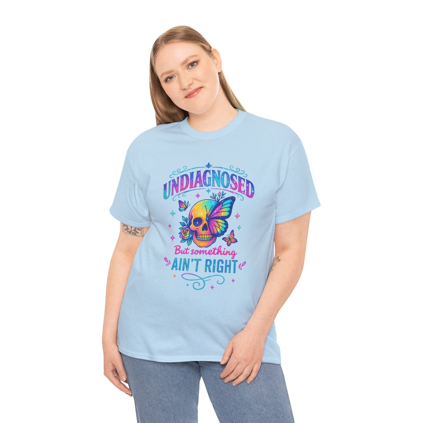 Colorful Undiagnosed Heavy Cotton Tee, Funny T-Shirt, Unique Gift, Mental Health Awareness, Casual Daily Wear, Unisex Apparel