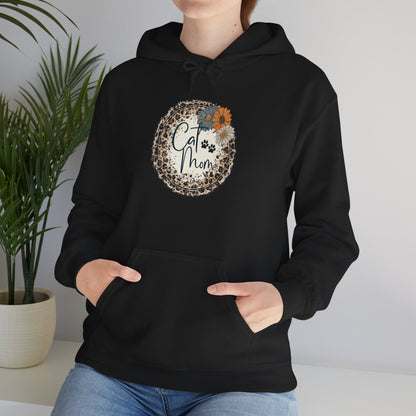 Cozy Floral Cat Mom Sweatshirt, Gift for Mom, Cute Hoodie, Spring Fashion, Relaxed Style, Mother's Day Gift, Casual Wear
