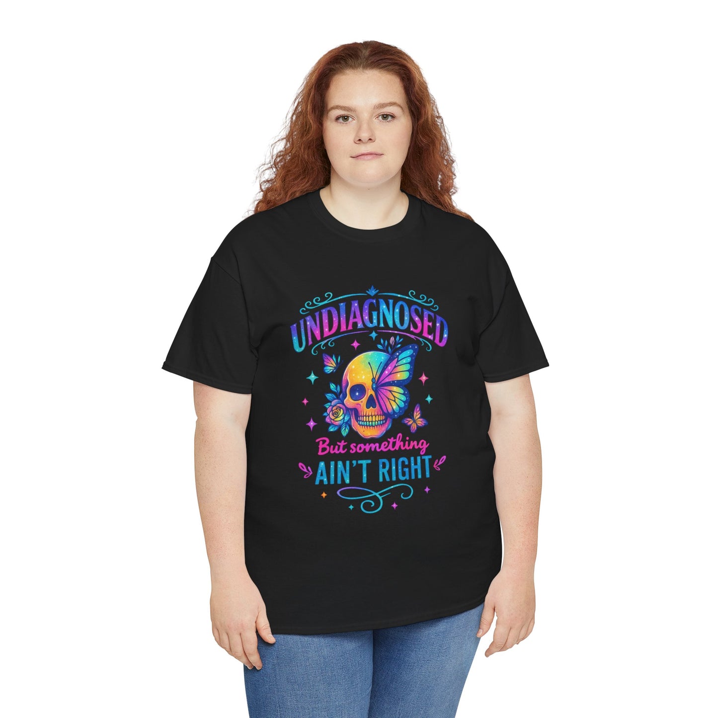 Colorful Undiagnosed Heavy Cotton Tee, Funny T-Shirt, Unique Gift, Mental Health Awareness, Casual Daily Wear, Unisex Apparel