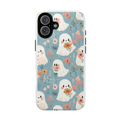 Cute Ghost Floral Magnetic Phone Case, Tough Phone Cover, Halloween Gift, Trendy Case for Kids, Unique Cell Phone Accessory