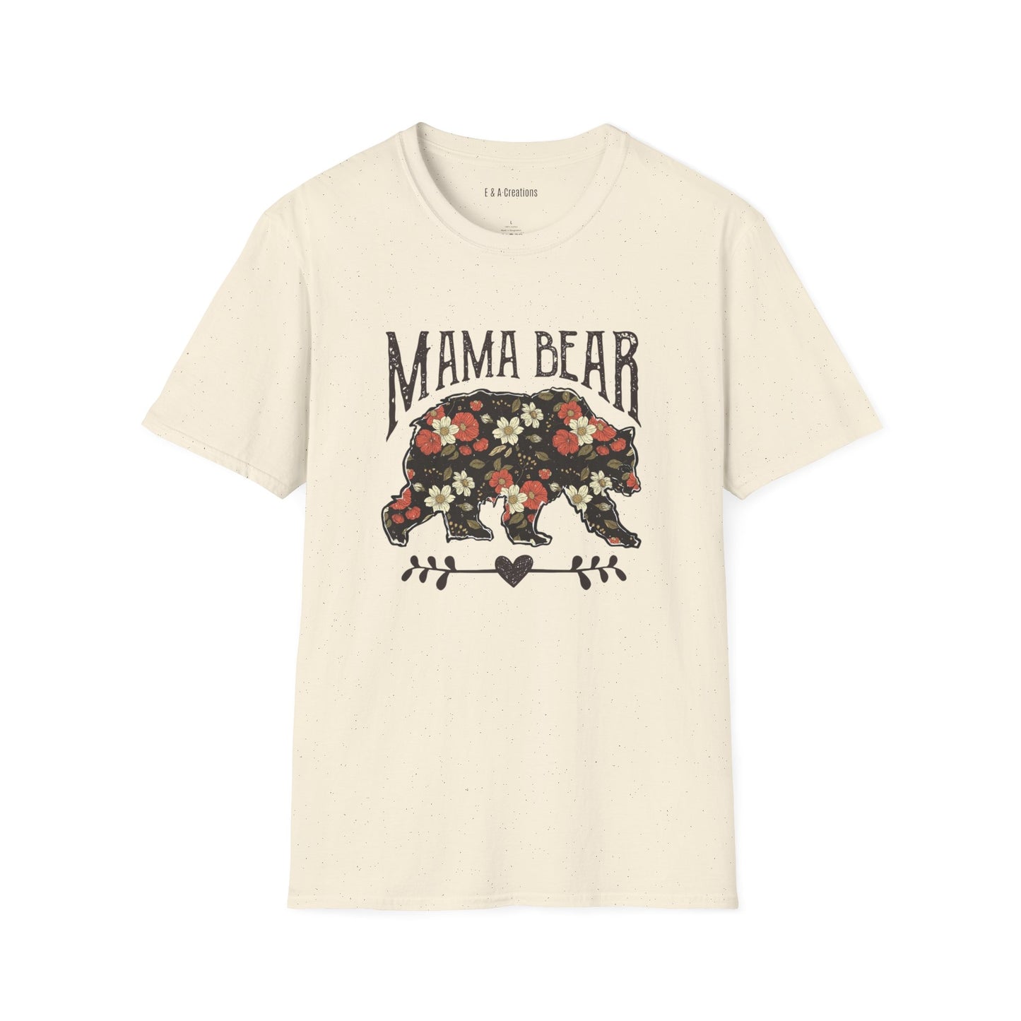 Floral Mama Bear T-Shirt, Cute Mom Gift, Women's Graphic Tees, Casual Wear, Mother's Day, Family Shirt, Nature Lover Tee