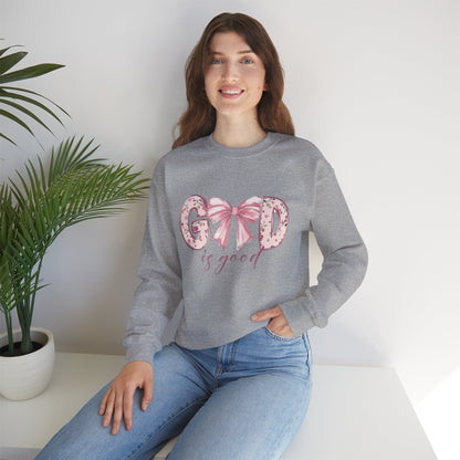 God is Good Crewneck Sweatshirt, Inspirational Sweatshirt, Christian Apparel, Gift for Her, Faith-Based Fashion, Relaxed Fit Sweater