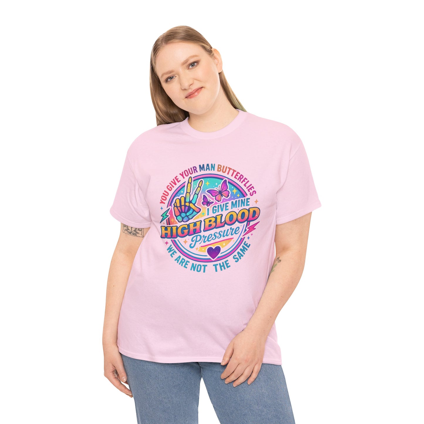 Colorful Graphic Tee, High Blood Pressure T-Shirt, Funny Couples Shirt, Unisex Cotton Tee, Heart Health Awareness Tee