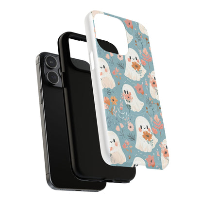 Cute Ghost Floral Magnetic Phone Case, Tough Phone Cover, Halloween Gift, Trendy Case for Kids, Unique Cell Phone Accessory
