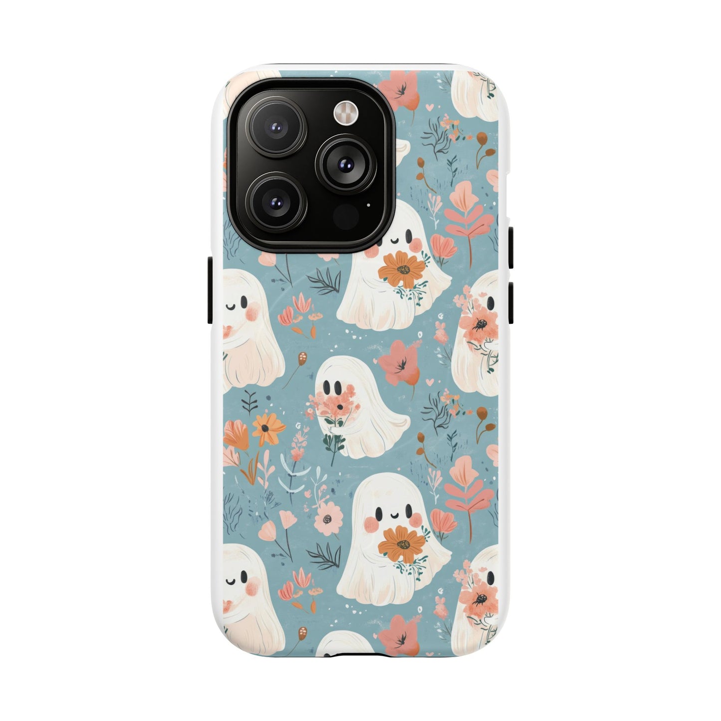 Cute Ghost Floral Magnetic Phone Case, Tough Phone Cover, Halloween Gift, Trendy Case for Kids, Unique Cell Phone Accessory