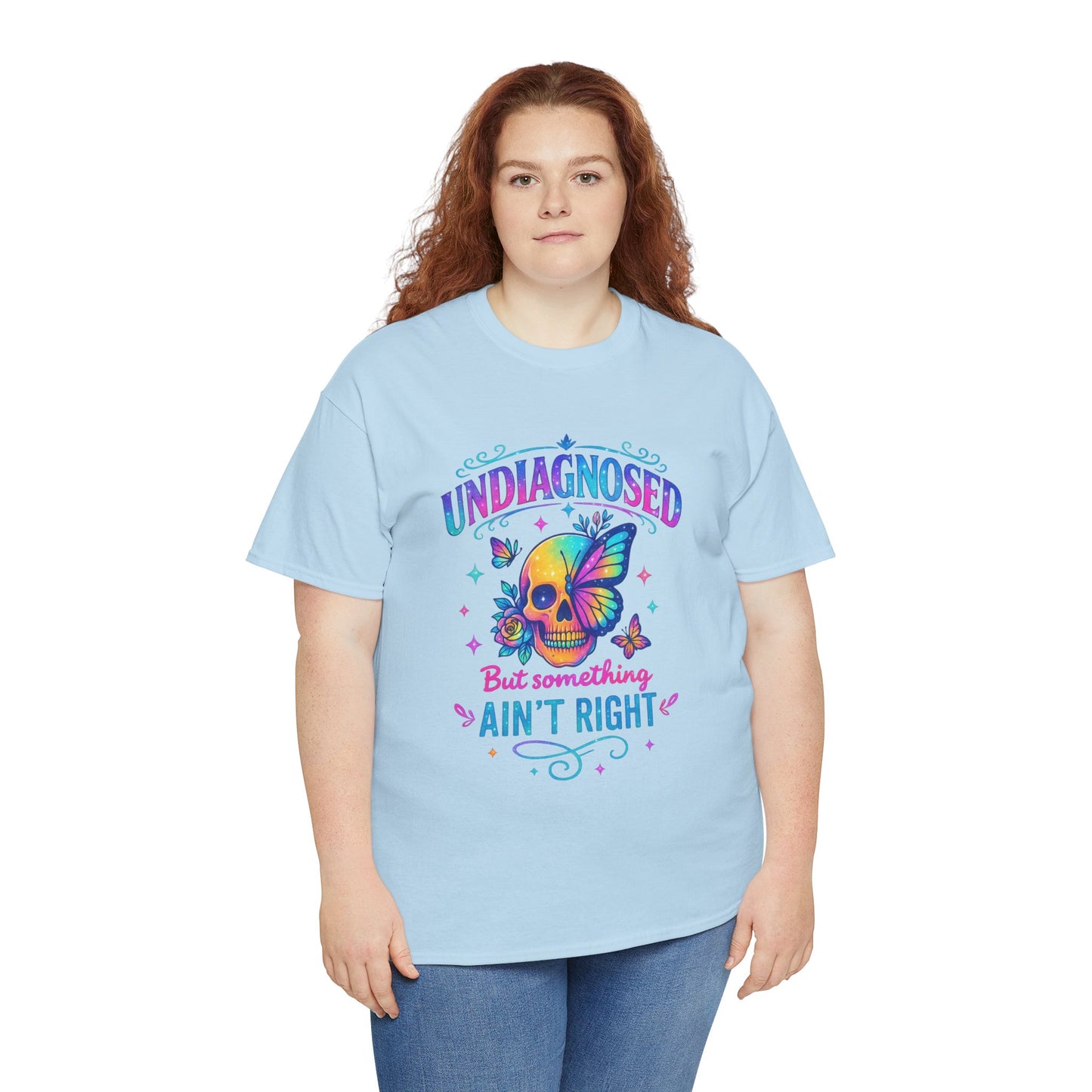 Colorful Undiagnosed Heavy Cotton Tee, Funny T-Shirt, Unique Gift, Mental Health Awareness, Casual Daily Wear, Unisex Apparel