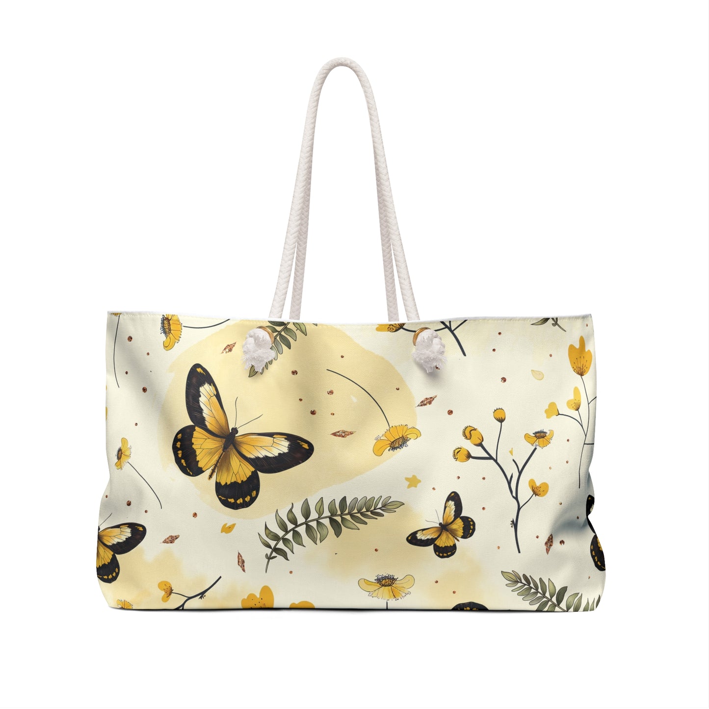 Butterfly Print Weekender Bag – Stylish Travel Tote for Weekend Getaways, Beach, Gym, Gifts, Floral Pattern