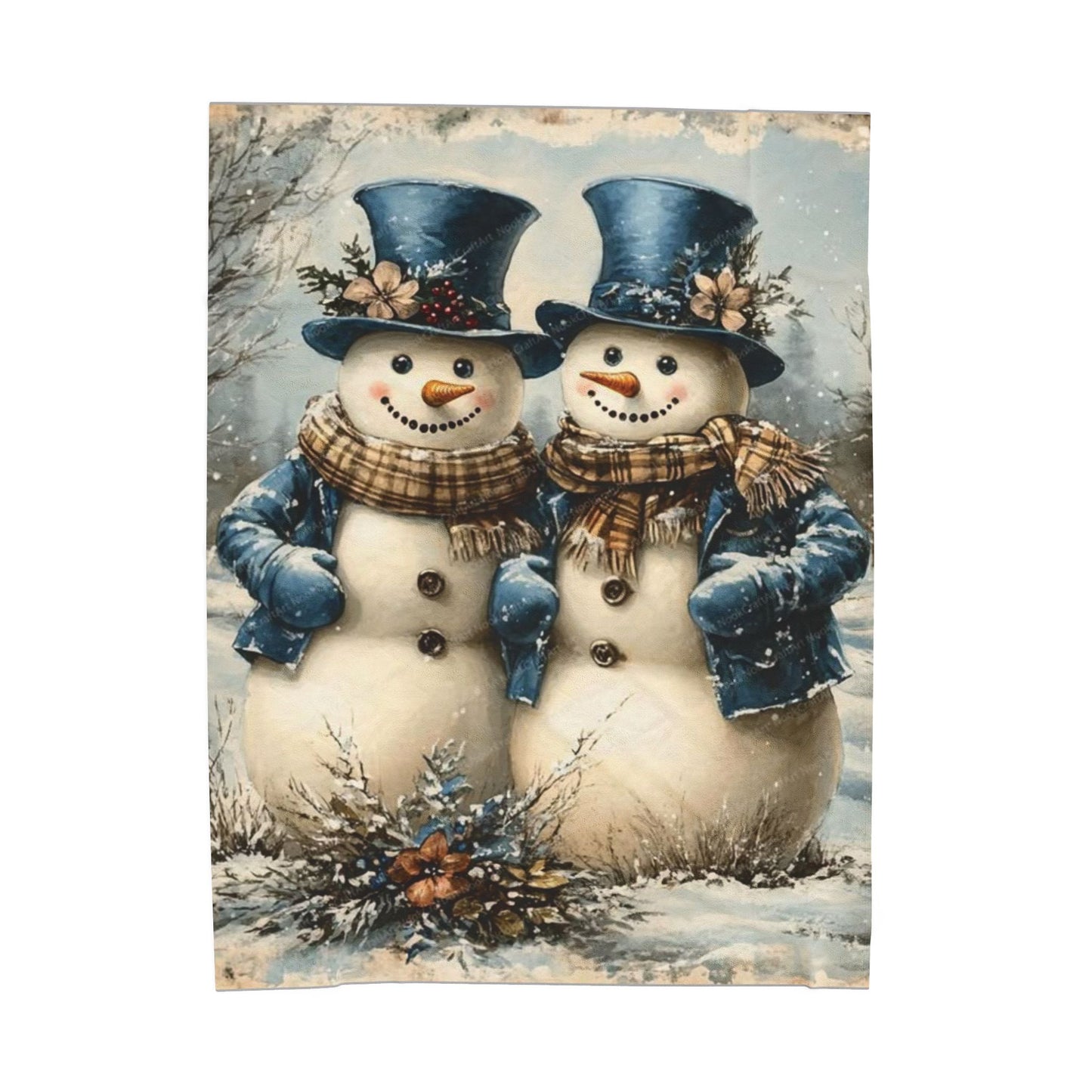 Snowman Themed Velveteen Plush Blanket, Cozy Winter Decor, Holiday Gift, Soft Throw, Perfect for Family, Christmas Decoration