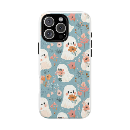 Cute Ghost Floral Magnetic Phone Case, Tough Phone Cover, Halloween Gift, Trendy Case for Kids, Unique Cell Phone Accessory