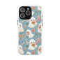 Cute Ghost Floral Magnetic Phone Case, Tough Phone Cover, Halloween Gift, Trendy Case for Kids, Unique Cell Phone Accessory