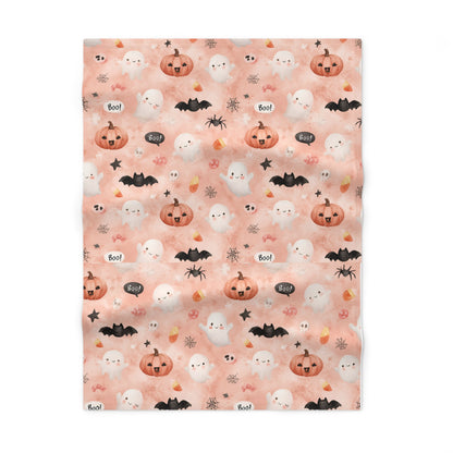 Adorable Halloween Soft Fleece Baby Blanket, Cozy Nursery Decor, Pumpkin Ghost Design, Perfect Baby Shower Gift, Fall Celebration