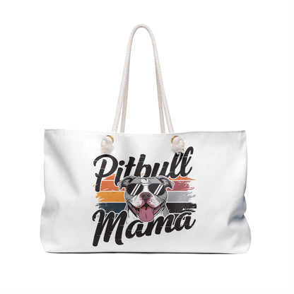 Pitbull Mama Weekender Bag | Pet Lover Tote, Dog Mom Gift, Travel Bag, Cute Puppy Accessory, Weekend Getaway Essential