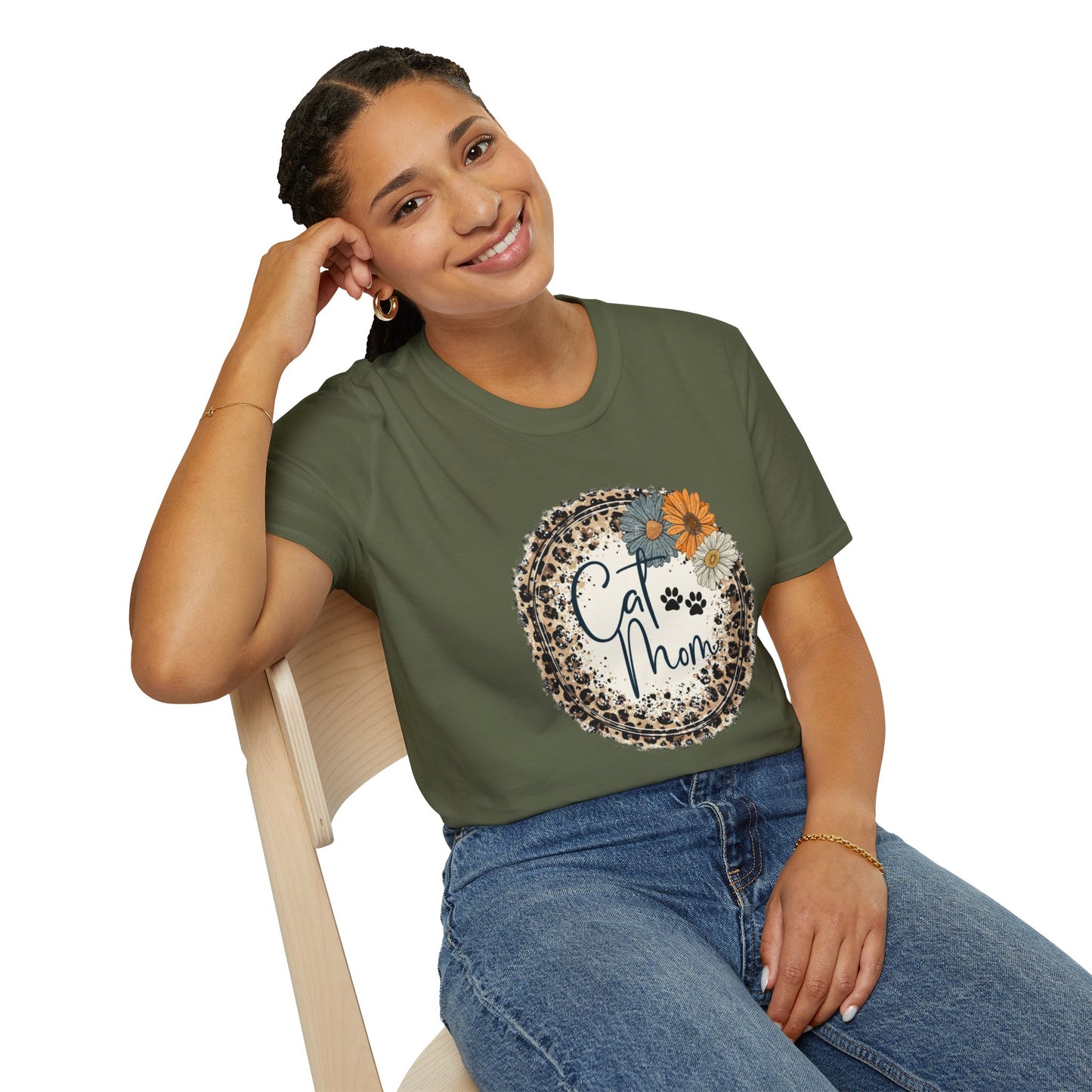 Cat Mom Floral Unisex T-Shirt, Cute Pet Lover Gift, Mother's Day Tee, Animal Lover Shirt, Everyday Comfort Wear