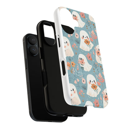 Cute Ghost Floral Magnetic Phone Case, Tough Phone Cover, Halloween Gift, Trendy Case for Kids, Unique Cell Phone Accessory