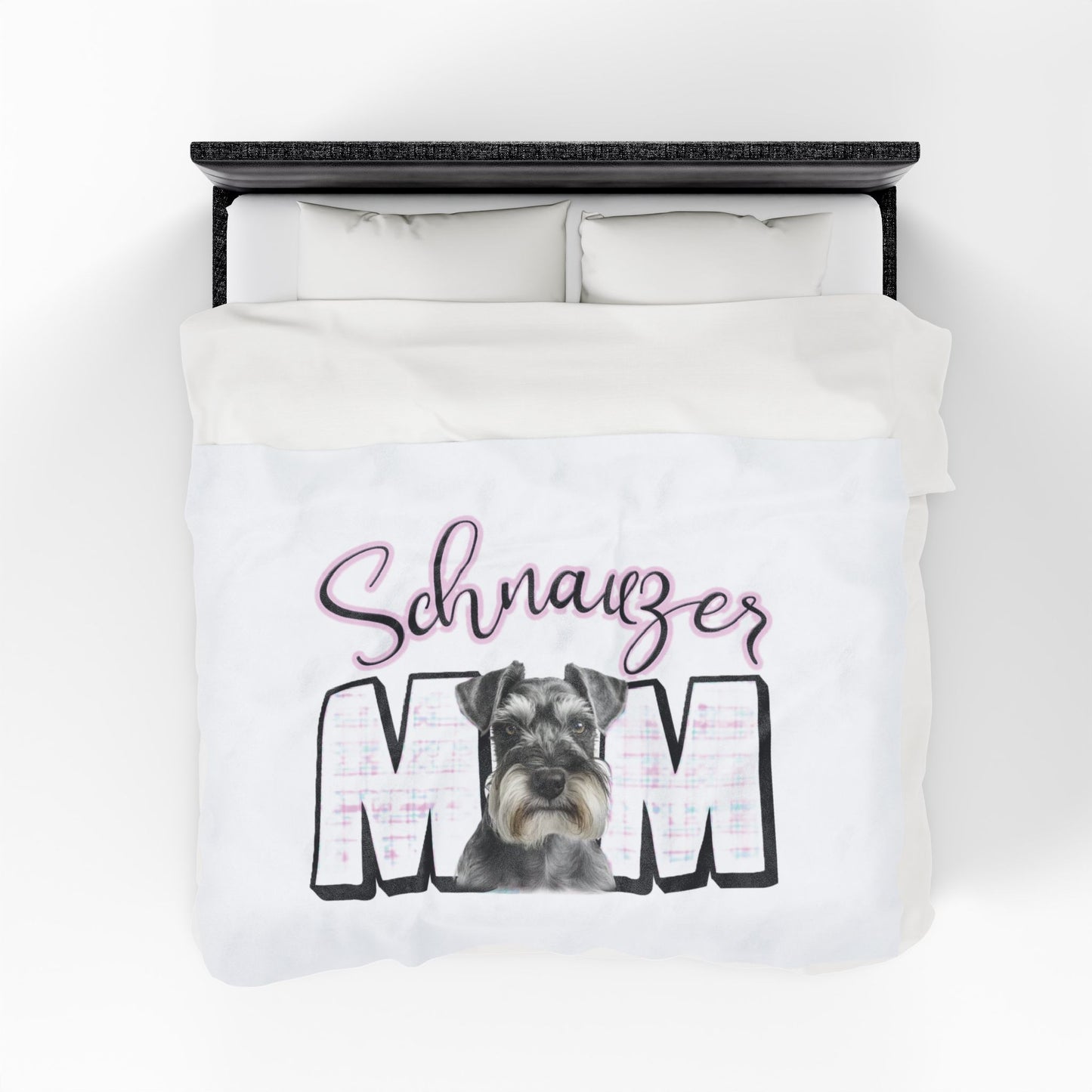 Schnauzer Mom Velveteen Plush Blanket, Cozy Dog Lover Gift, Soft Throw Blanket, Pet Lover Decor, Warm Home Accessory