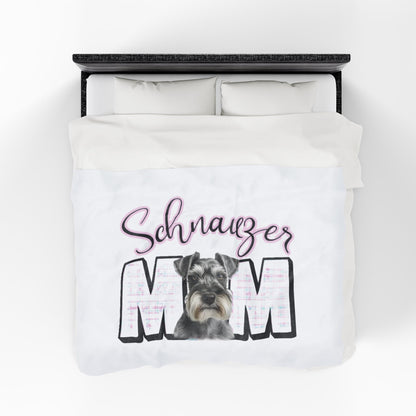 Schnauzer Mom Velveteen Plush Blanket, Cozy Dog Lover Gift, Soft Throw Blanket, Pet Lover Decor, Warm Home Accessory