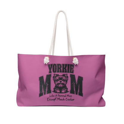 Yorkie Mom Weekender Bag, Dog Lover Tote, Pet Travel Bag, Stylish Overnight Bag, Gift for Dog Moms, Animal Lover Accessories