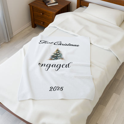 Engaged First Christmas Velveteen Plush Blanket, Cozy Wedding Gift, Personalized Holiday Decor, Soft Throw for Couples, Engagement [...]