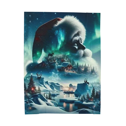 Cozy Christmas Velveteen Plush Blanket, Soft Holiday Throw, Winter Decor, Santa Blanket, Christmas Gift, Warm Home Accessory