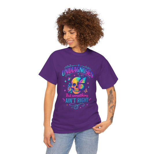 Colorful Undiagnosed Heavy Cotton Tee, Funny T-Shirt, Unique Gift, Mental Health Awareness, Casual Daily Wear, Unisex Apparel