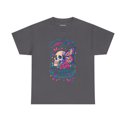 Colorful Skull & Butterfly Graphic Tee - Unique Gift for Halloween, Birthdays, Everyday Wear, Art Lovers, Funny Statement Shirt
