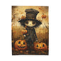 Halloween-Themed Velveteen Plush Blanket, Cozy Throw for Fall Nights, Pumpkin Decor, Scary Movie Nights, Gift for Horror Lovers