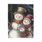 Cozy Snowman Plush Blanket, Holiday Gift, Winter Decor, Soft Throw, Family Keepsake