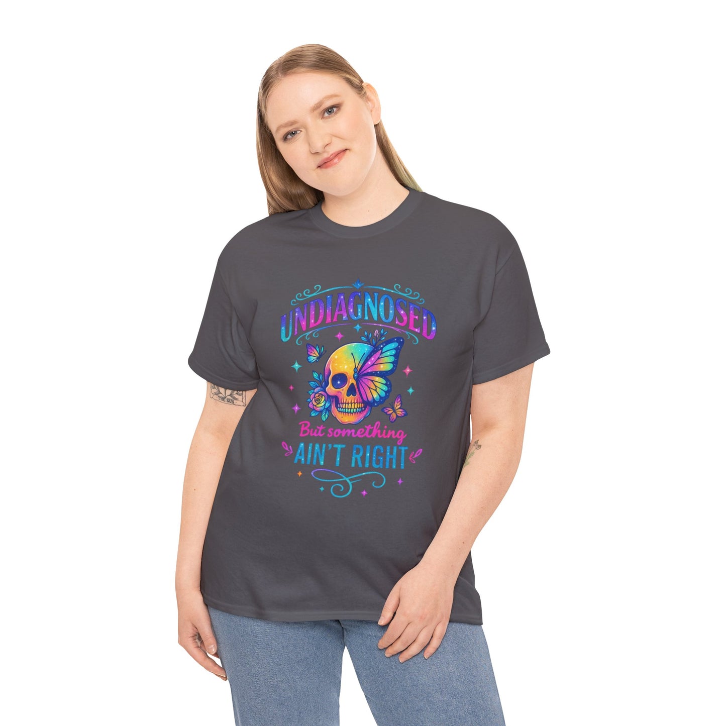Colorful Undiagnosed Heavy Cotton Tee, Funny T-Shirt, Unique Gift, Mental Health Awareness, Casual Daily Wear, Unisex Apparel