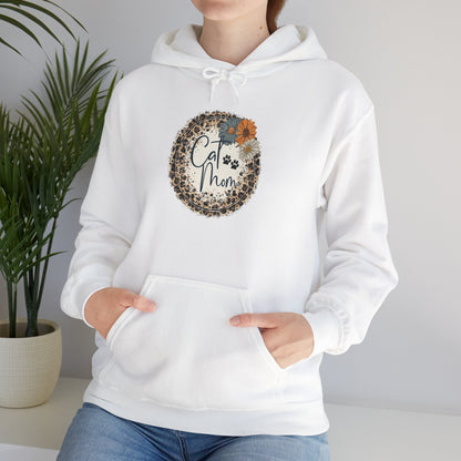 Cozy Floral Cat Mom Sweatshirt, Gift for Mom, Cute Hoodie, Spring Fashion, Relaxed Style, Mother's Day Gift, Casual Wear