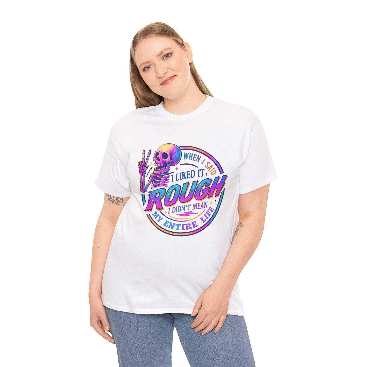 Rough Life Unisex Tee, Funny Skeleton T-Shirt, Casual Everyday Style, Gift for Friends, Unique Graphic Tee