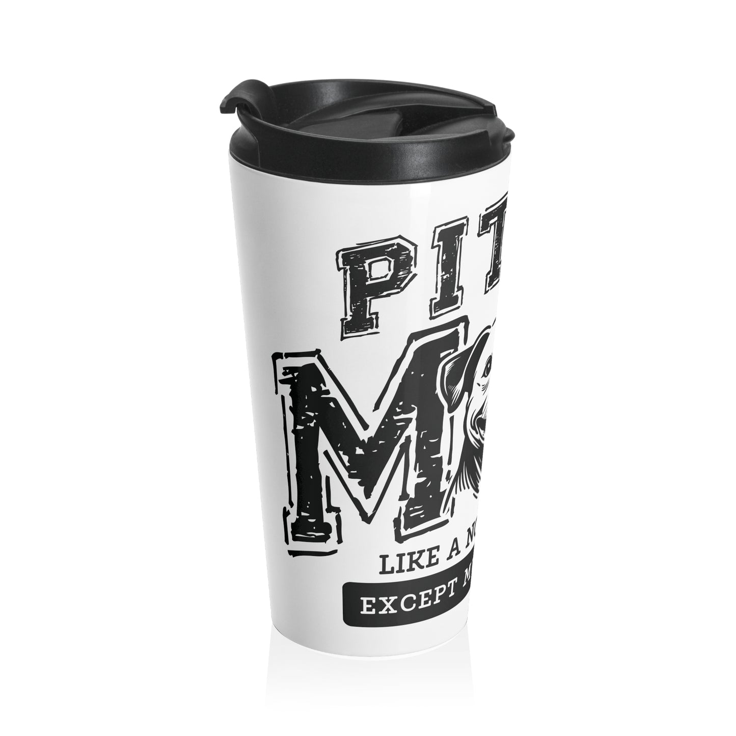 Pittie Mom Travel Mug - Perfect for Pet Owners, On-the-Go Coffee, Gifts for Dog Moms, Birthday Surprises, and Pet-Themed Events