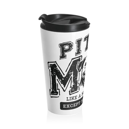 Pittie Mom Travel Mug - Perfect for Pet Owners, On-the-Go Coffee, Gifts for Dog Moms, Birthday Surprises, and Pet-Themed Events