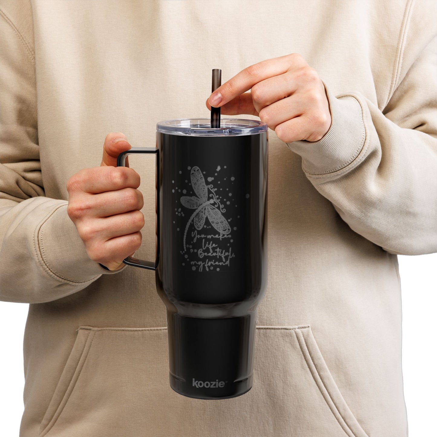 Engraved Dragonfly Insulated Tumbler, 40oz - Perfect For Gifts, Summer BBQs, and Outdoor Adventures