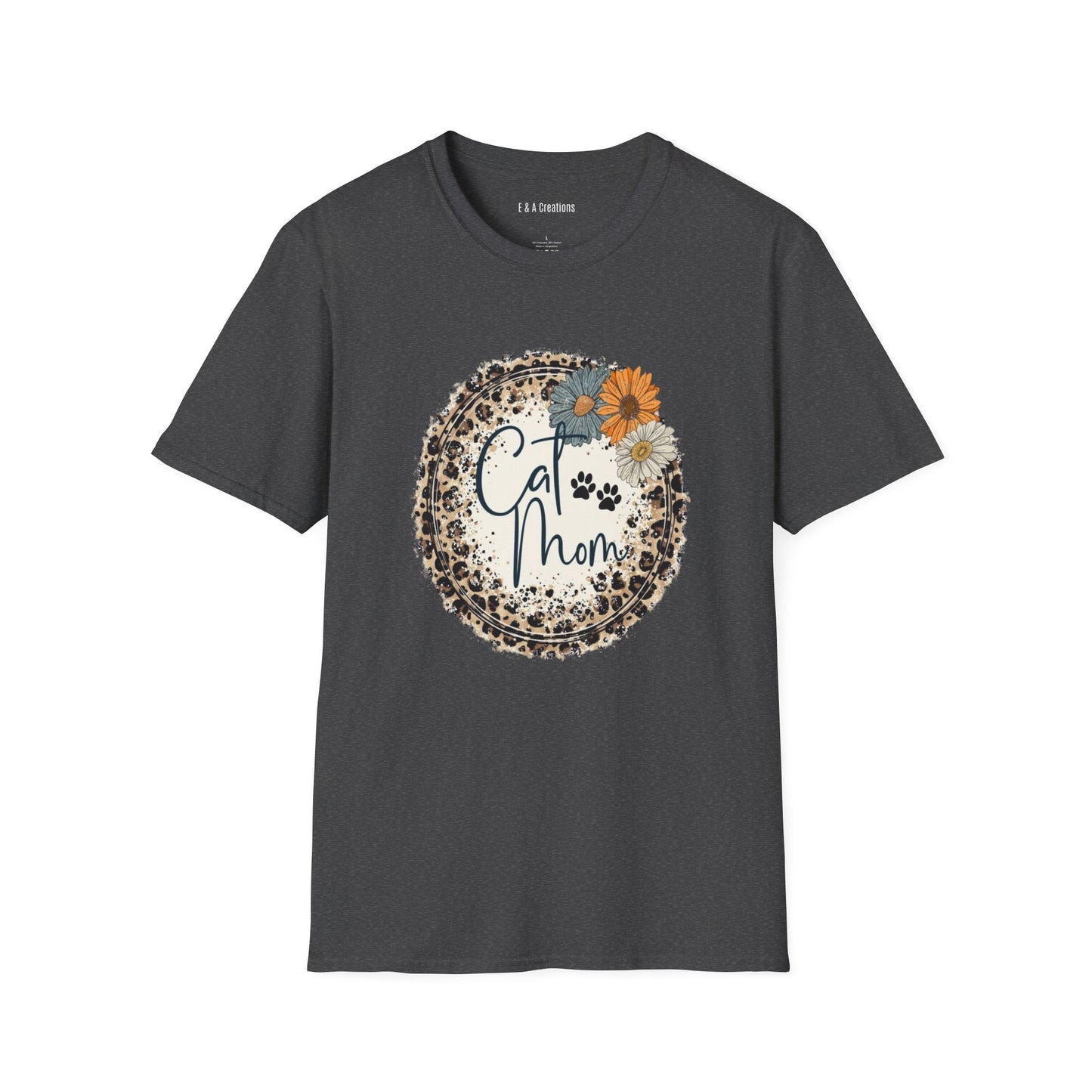 Cat Mom Floral Unisex T-Shirt, Cute Pet Lover Gift, Mother's Day Tee, Animal Lover Shirt, Everyday Comfort Wear