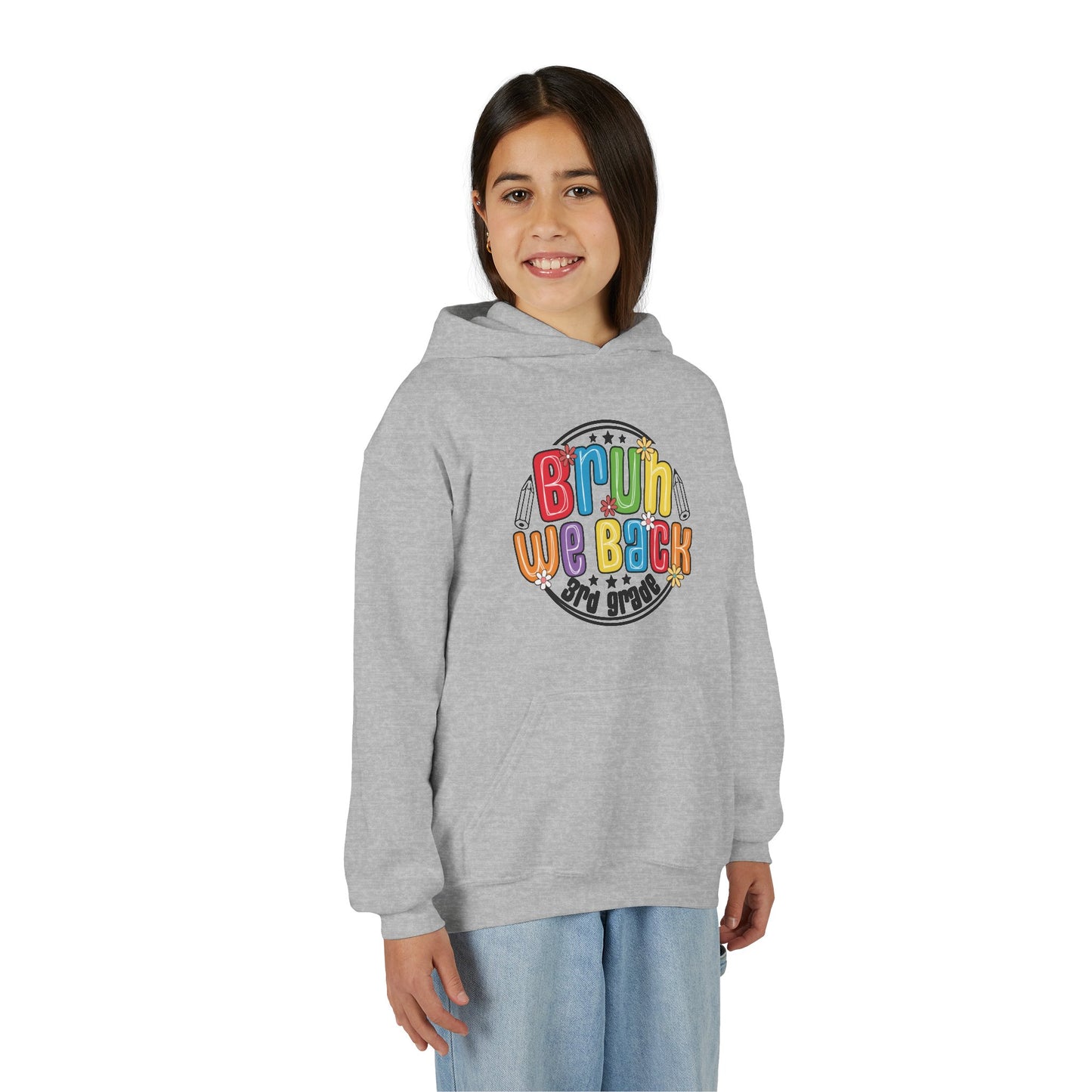 Colorful Youth Hoodie - 3rd Grade "Bruin We Back" Sweatshirt for Kids, Perfect for Back to School, Gift, Everyday Wear, Fun Style, [...]