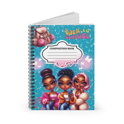 Cute Back to School Spiral Notebook, Composition Book for Kids, Girls School Supplies, Study Journal, Gift for Students