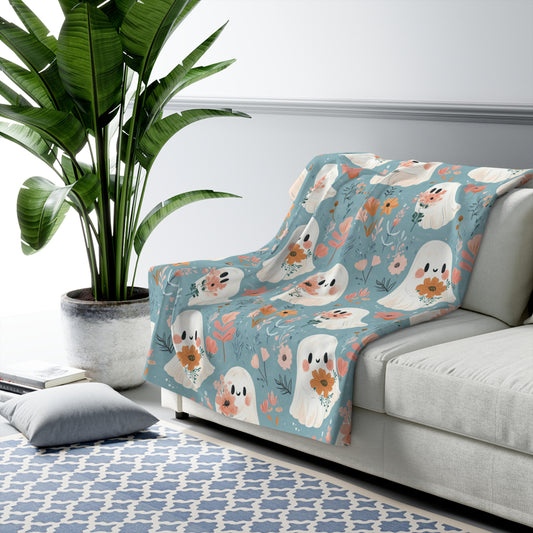 Cozy Ghosts Sherpa Fleece Blanket - Perfect for Halloween Decor, Gift for Ghost Lovers, Snuggly Home Essential, Cozy Movie Nights, [...]