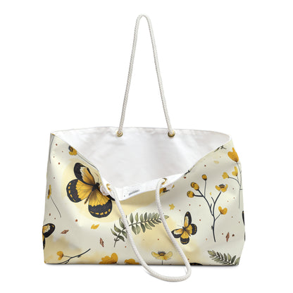 Butterfly Print Weekender Bag – Stylish Travel Tote for Weekend Getaways, Beach, Gym, Gifts, Floral Pattern