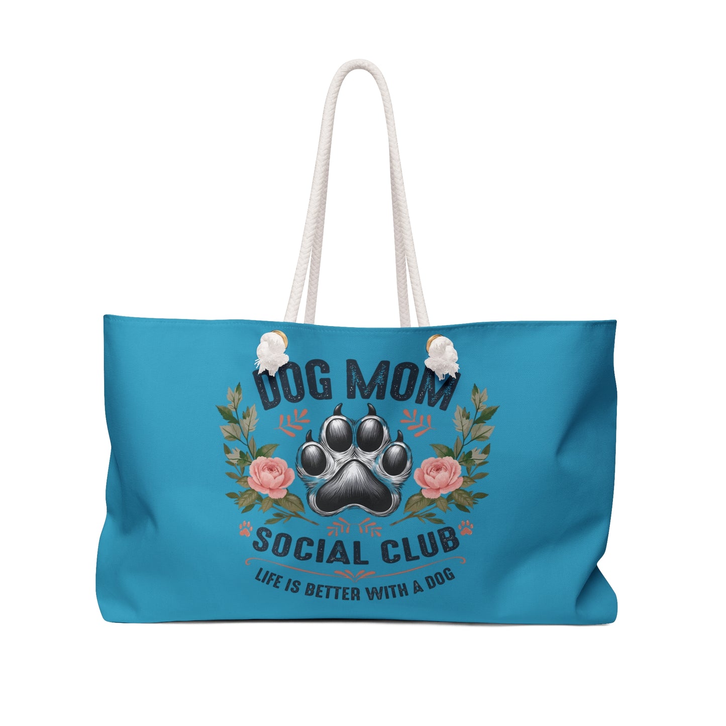 Dog Mom Weekender Bag, Stylish Tote for Pet Lovers, Travel Bag for Dog Owners, Gift for Dog Moms, Floral Dog Lover Bag