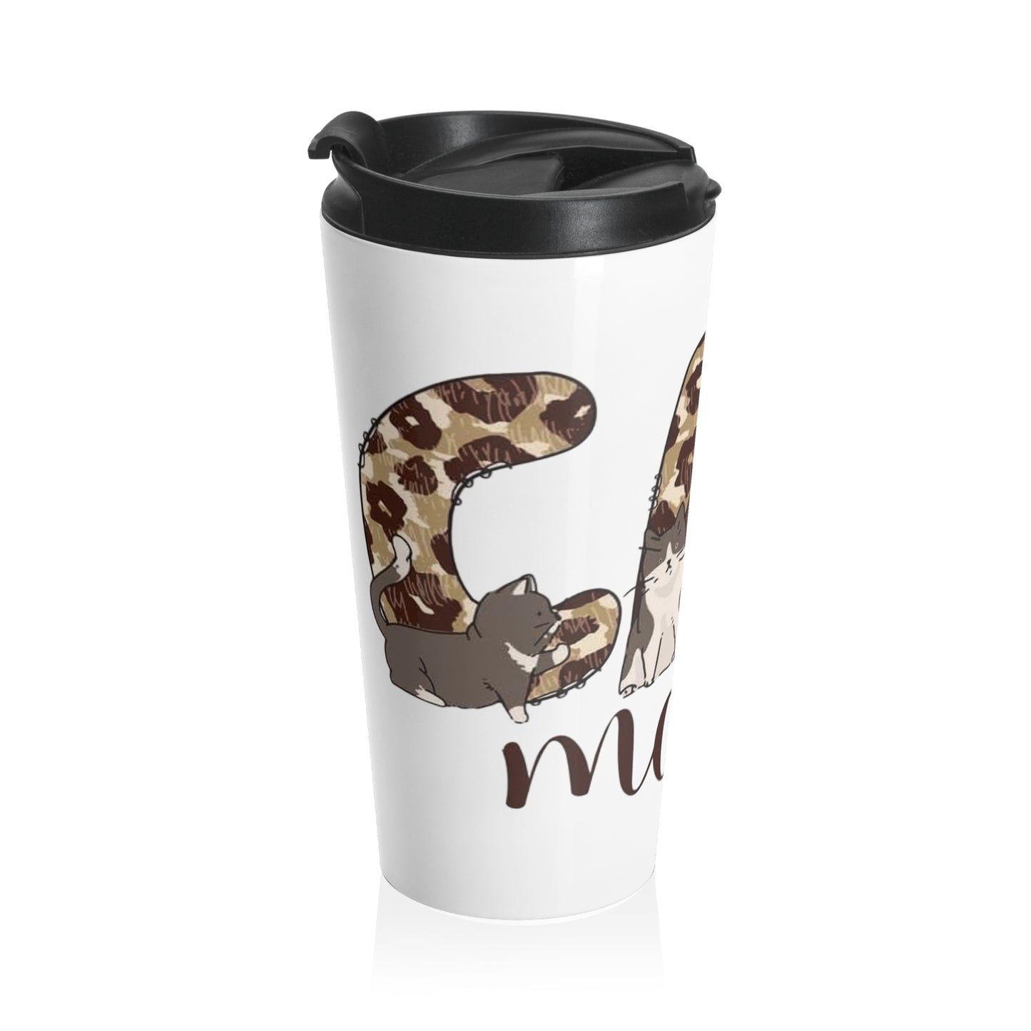 Leopard Print Cat Mom Travel Mug | Perfect Gift for Cat Lovers | Coffee, Tea, Travel Accessories, Mother's Day, Birthday