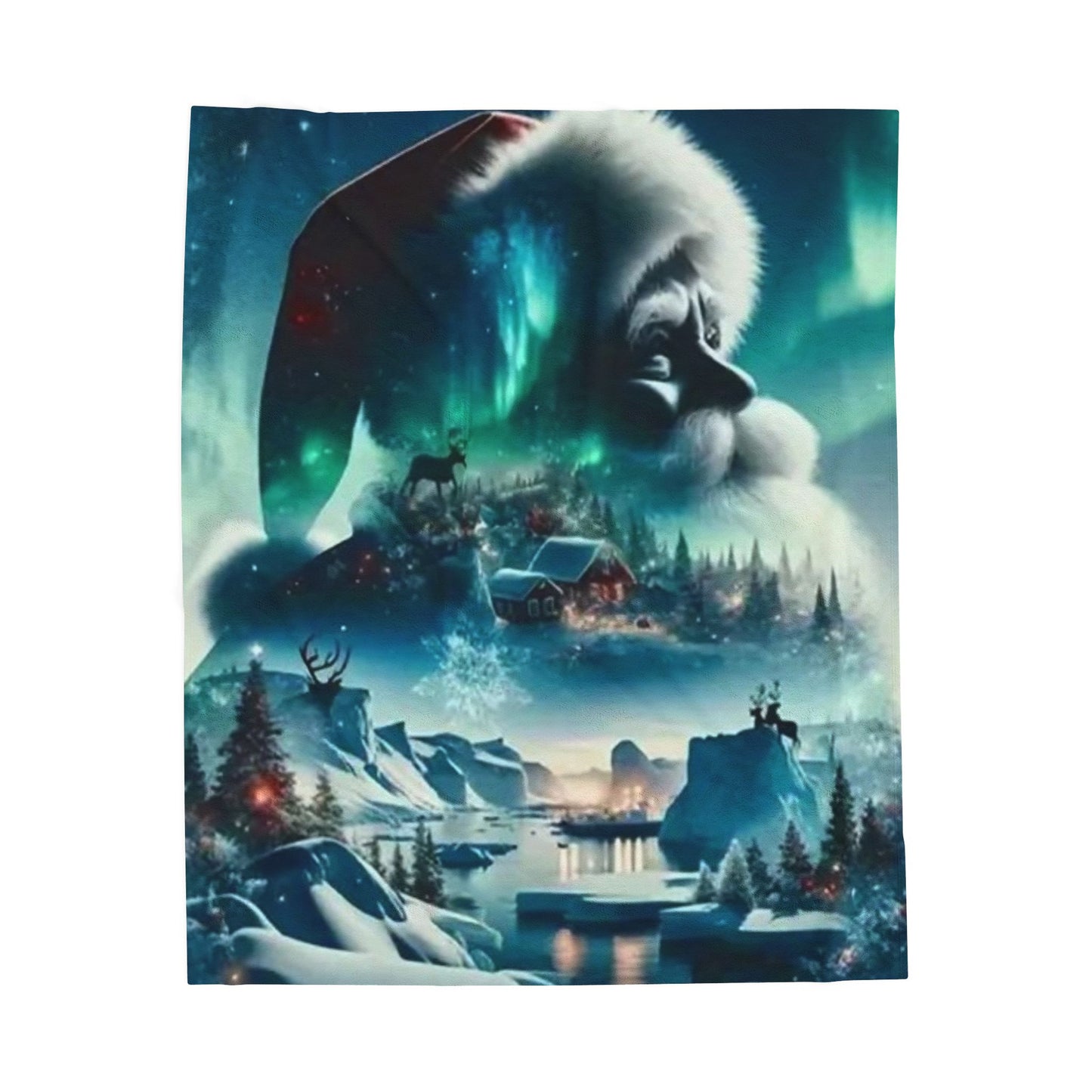 Cozy Christmas Velveteen Plush Blanket, Soft Holiday Throw, Winter Decor, Santa Blanket, Christmas Gift, Warm Home Accessory