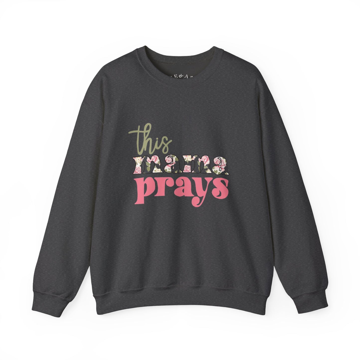 This Mama Prays Crewneck Sweatshirt, Cozy Mom Sweatshirt, Prayer Sweatshirt, Gift for Mom, Mother's Day Apparel, Unisex Sweatshirt