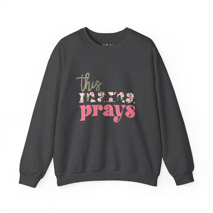 This Mama Prays Crewneck Sweatshirt, Cozy Mom Sweatshirt, Prayer Sweatshirt, Gift for Mom, Mother's Day Apparel, Unisex Sweatshirt
