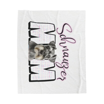 Schnauzer Mom Velveteen Plush Blanket, Cozy Dog Lover Gift, Soft Throw Blanket, Pet Lover Decor, Warm Home Accessory